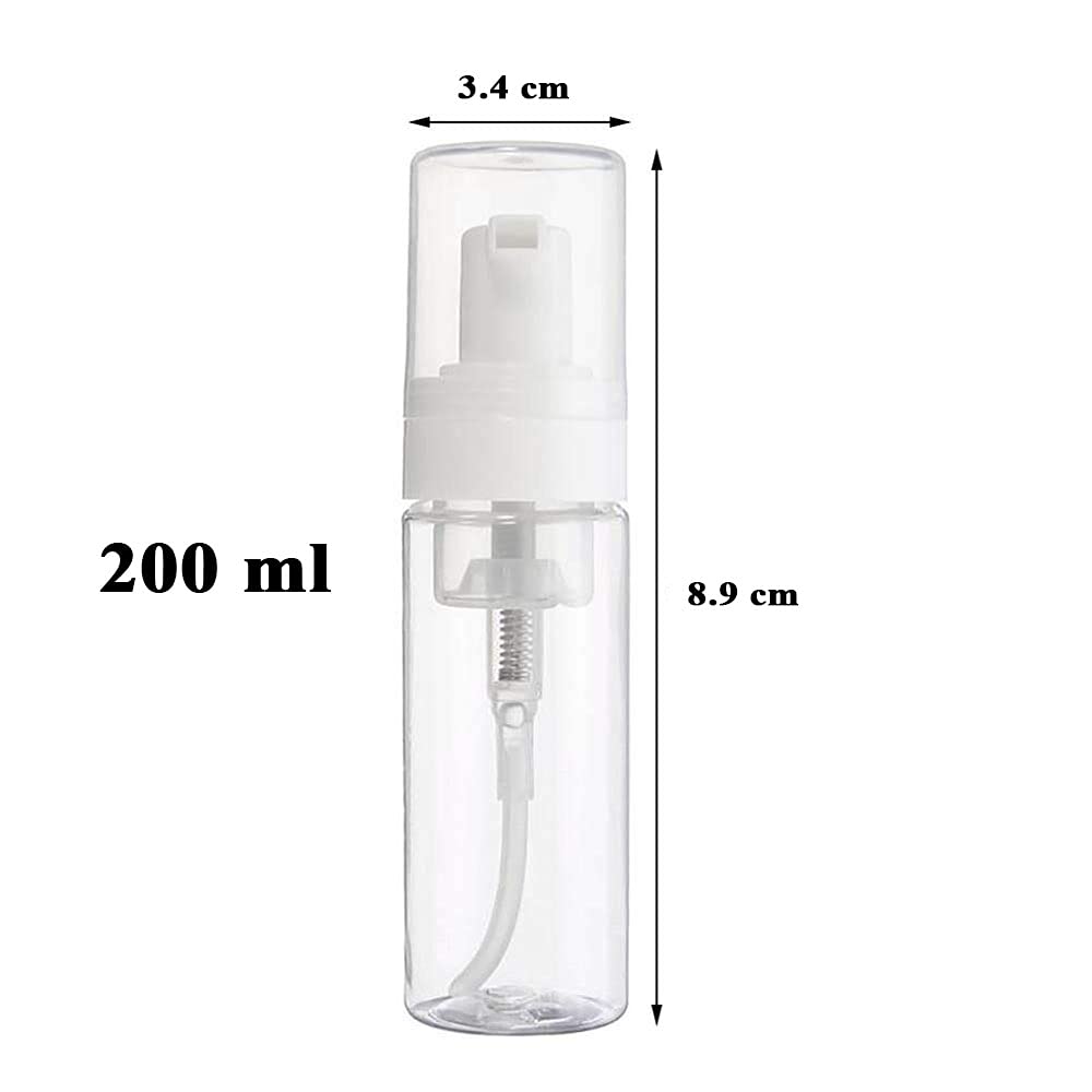 200ml Foaming Dispenser Bottle,Beoncall 2Pcs Transparent Empty Spray Bottles Plastic Foaming Dispenser Bottle Foaming Soap Pump Dispenser Refillable