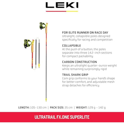 Leki Ultratrail FX.One Superlite, Bright Red/Neon Yellow/Natural Carbon