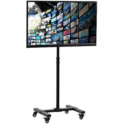 VIVO Mobile TV Display Stand for 13 to 42 inch LED LCD Flat Panel Screens, Rolling Floor Stand Height Adjustable Mount with Wheels STAND-TV07W