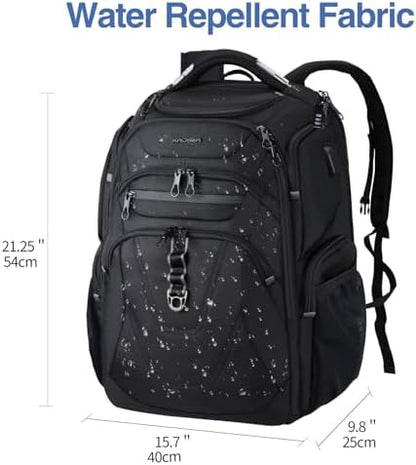 KROSER Travel Laptop Backpack 17.3 Inch XL TSA Computer Backpack Water-Repellent College Daypack Business Backpack with RFID Pockets & USB Port for Men/Women