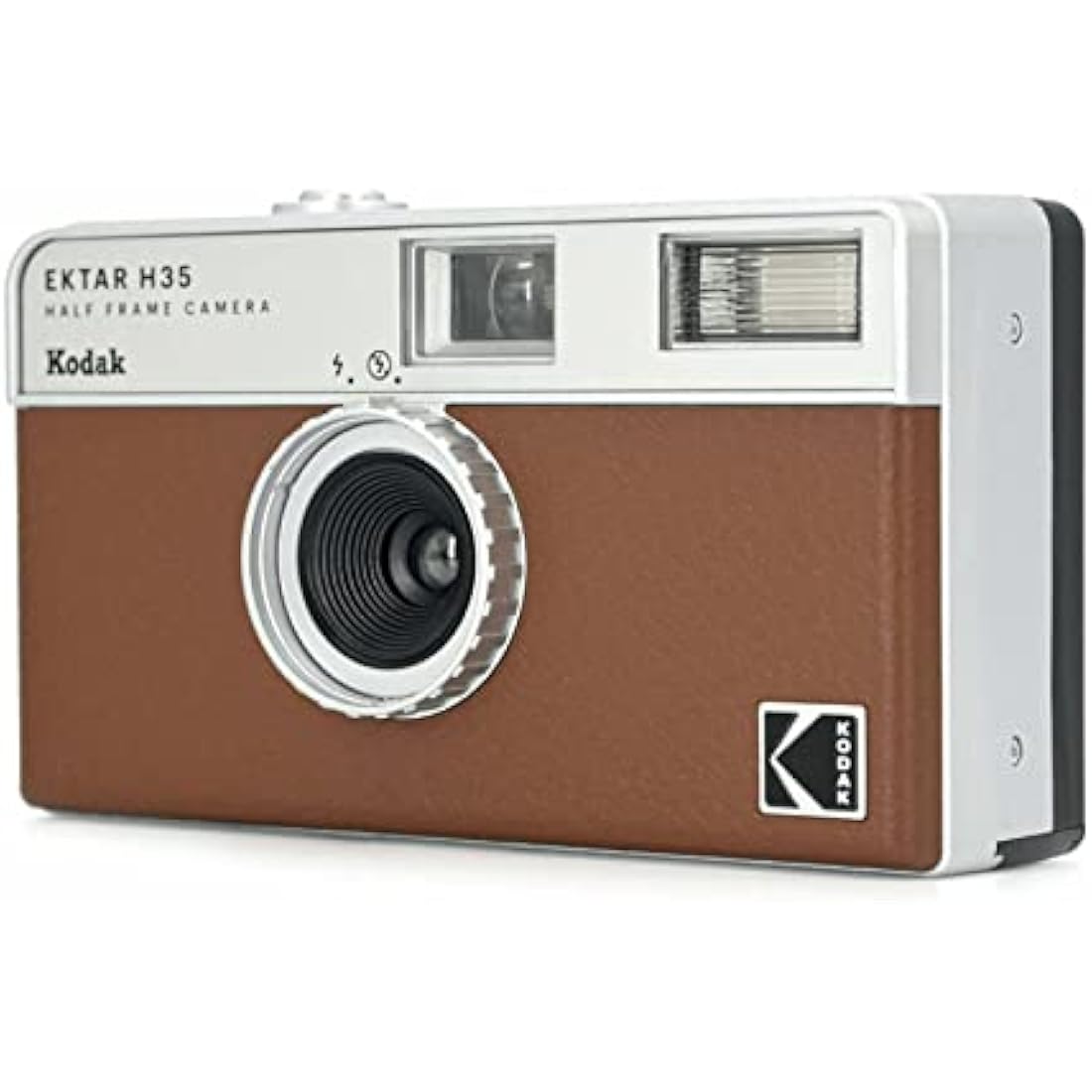 KODAK EKTAR H35 Half Frame Film Camera, 35mm, Reusable, Focus-Free, Lightweight, Easy-to-Use (Brown) (Film & AAA Battery are not Included)