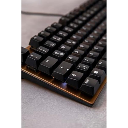 CHERRY KC 200 MX, Mechanical Office Keyboard with Anodised Metal Plate, UK Layout (QWERTY), Wired, MX2A BROWN SWITCHES, Bronze/Black