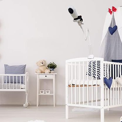 TakTark Baby Monitor Holder,Universal Baby Camera Stand Secure with Straps & Clamp to Furniture, No Drilling Required Flexible Baby Camera Mount, Compatible with Most Baby Monitors Camera