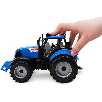 Toyland® Friction Powered Farm Tractor with Opening Hat – Available in Pink, Blue, Red & Green (Blue)