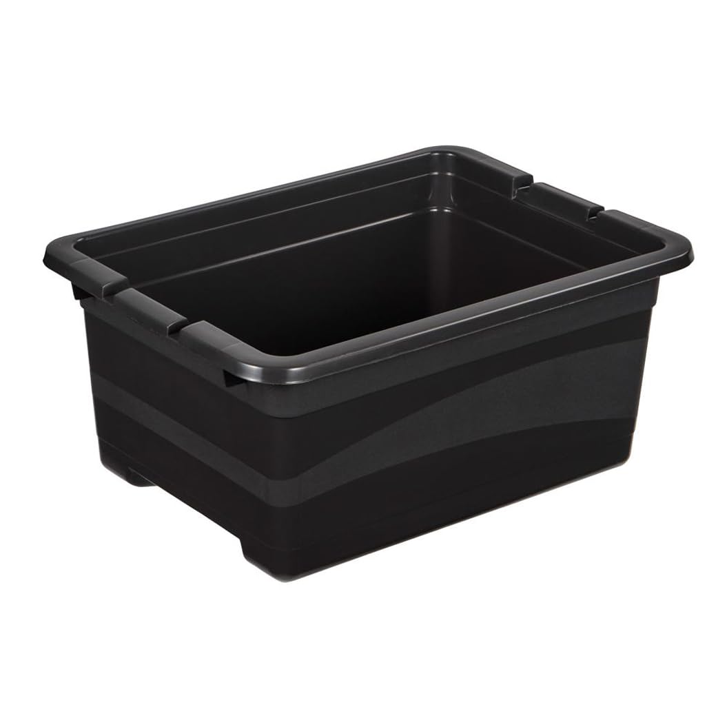 Keeeper Transport Box with Lid, Extra Strong, Sliding Closure, 39.5x29.5x17.5 cm, 12 Litre, Eckhart, Graphite Grey