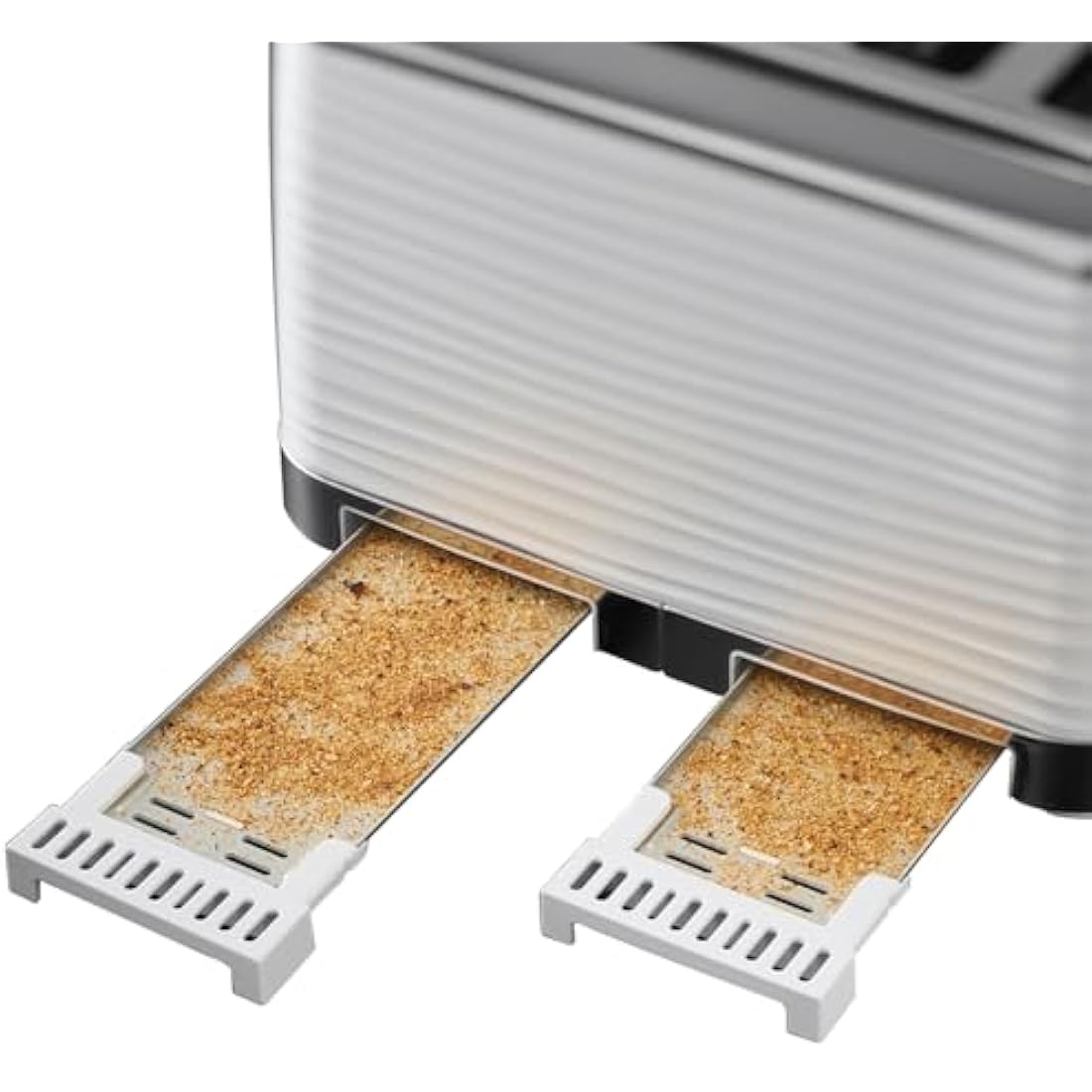 Russell Hobbs Inspire 4 Slice Toaster (Extra wide slots, High lift feature, 6 Browning levels, Frozen/Cancel/Reheat function with Blue LED illumination, 1800W, White textured high gloss) 24380