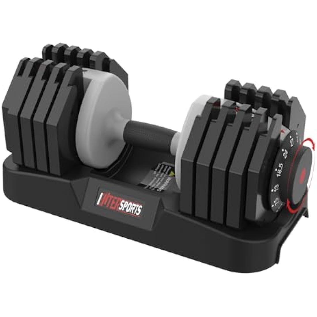 EnterSports 12kg/18KG/27KG Adjustable Dumbbells,Dumbbell Set for Saving Place, Dumbbell Weights with Non-Slip Handle, Home Gym Strength Training Equipment for Full Bodybuilding