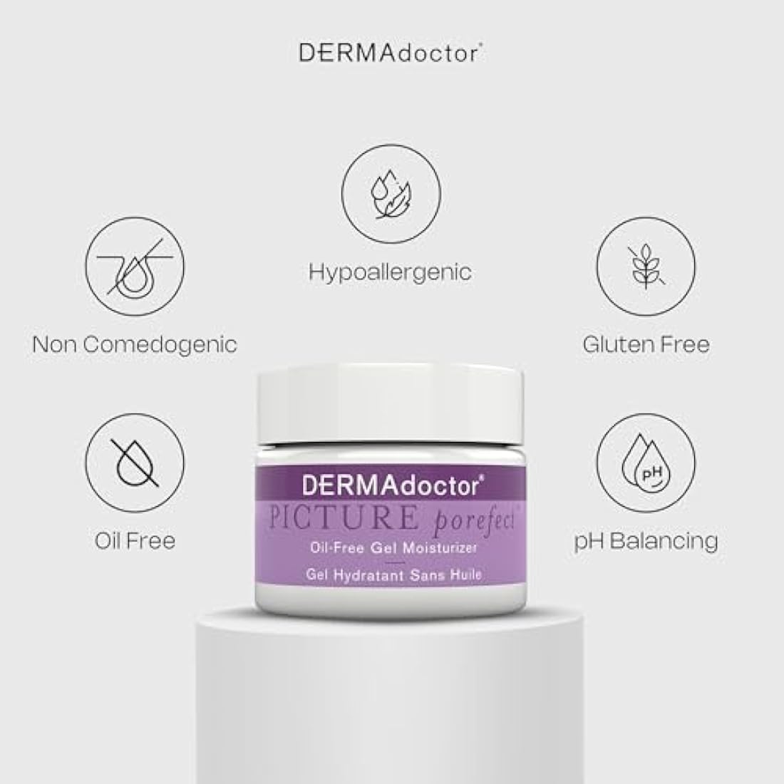DERMAdoctor Picture Porefect Oil-Free Face Gel, Moisturizing, Soothing, Protecting and Supports Skin Healing with Rose Water, Zinc, Copper and Magnesium 50ml (20335-7)