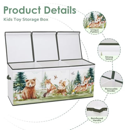 Decalsweet Extra Large Kids Toy Storage Box with Lid,Foldable Oxford Toy Storage Organizer Box for Boys Girls-963240cm-Lightweight Toy Chest with