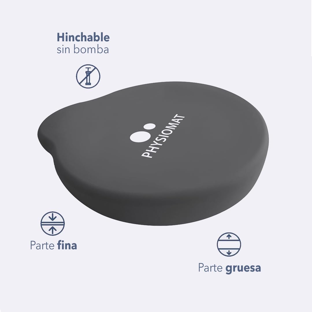 PHYSIOMAT Galette - Seat cushion - Back correction cushion - Improves posture with comfort and effectiveness - 36x37x6cm