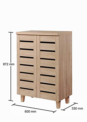 TAD TIMBER ART DESIGN UK Essentials 4 Tier Storage Cabinet Cupboard Bedroom Hallway Shelf Unit Sonoma Oak