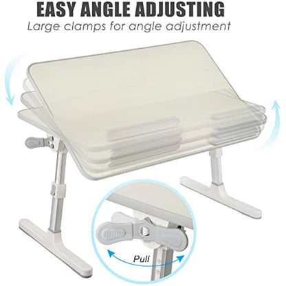 Autumndeer Laptop Stand Computer Desk, Adjustable Foldable Laptop Table for Sofa/Bed/Floor Use, Bed Desk, Ergonomic Height & Angle Tilt for Working, Rotating Stand for MacBook/Notebooks
