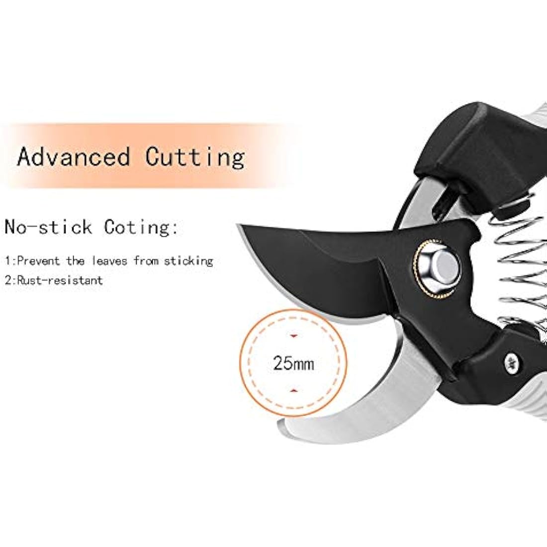 Pruning Shears Tree Trimmers Secateurs Hand Pruner Stainless Steel Blades Professional Garden Clippers Bypass Secateurs with SK-5 Steel Blade and Locking Mechanism for Branches Stems and Flowers