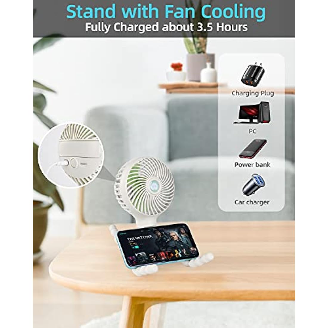 Buggy Fan Travel Holiday Essentials for Baby Toddler, Pushchair Cooling, Pram Fan Clip On Battery Rechargeable Personal Fan for Pram Accessories Stroller Pushchairs Crib Bed Treadmill Car Seat Cot
