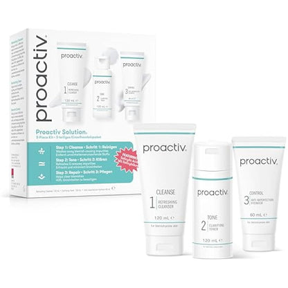 Proactiv Solution 60 Day Facial Cleansing 3-Step Routine, 1 x Cleanser 120 ml, 1 x Facial Toner 120 ml, 1 x Hydrator 60 ml (Pack of 1)