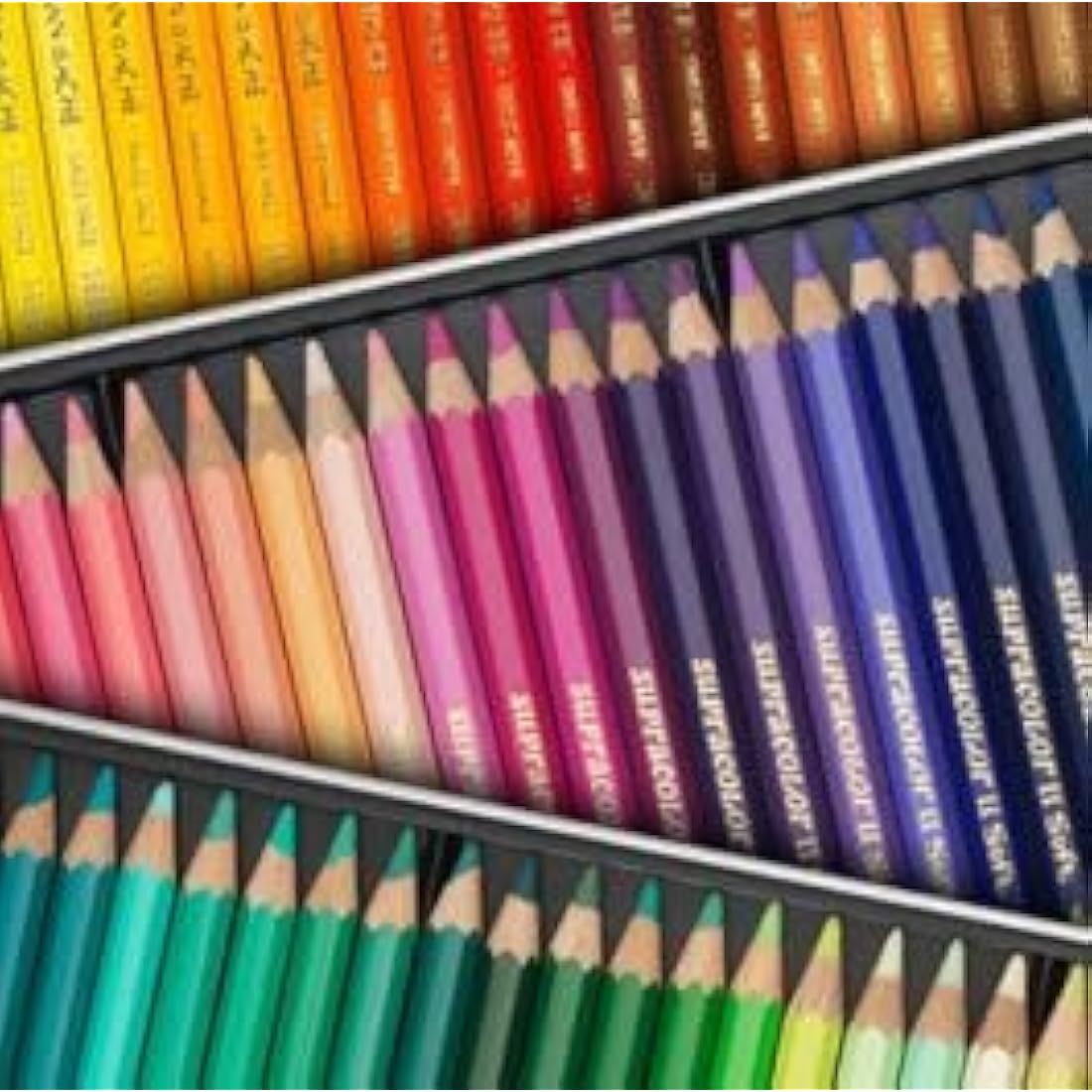 Caran Dache Metal tin with 80 assorted colours