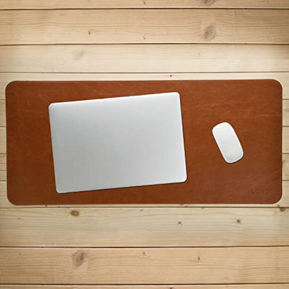 LONDO Leather Mousepad - Extended Desk Mat - Smooth Surface & Non-Slip Base