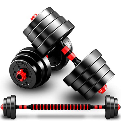 BCBIG Adjustable Dumbbells Weights Set pair Home Gym Fitness for Men/Women Barbell Set 2-in-1 with connector Strength Training Fitness 10KG(5KG*2)
