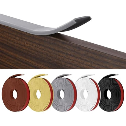 flintronic 5m*16mm U-Shape Flexible Furniture Edge Banding, Baby Safty Baby Edge Protector, Self Adhesive TPE Wood Edging Tape, DIY Furniture Edge Trim for Table, Cabinet, Furniture Restoration