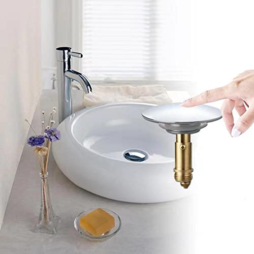 Bathroom Push Pop-Up Click Clack Plug Stopper, 66mm Push Sink Drain Plug Pop-up Stopper, Pop Up Sink Plug for Kitchen Bathroom Washbasin Bath
