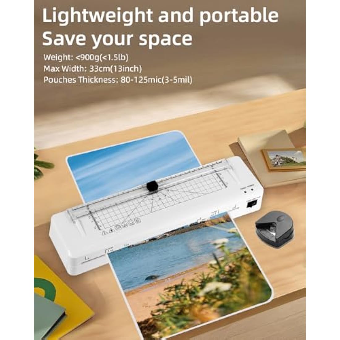 Laminator, A3 Laminator Thermal and Cold Laminating Machine with Built-in Cutter and Corner Rounder, Fast Warm-up, Lamination for Home Office School Use