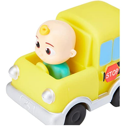 CoComelon JJ Melon Mini Vehicle - Features Built-In JJ in School Bus Toy Car - Toys for Kids, Toddlers, and Preschoolers