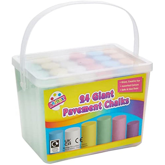 ART BOX 24 Giant Pavement Chalks in Tub Red