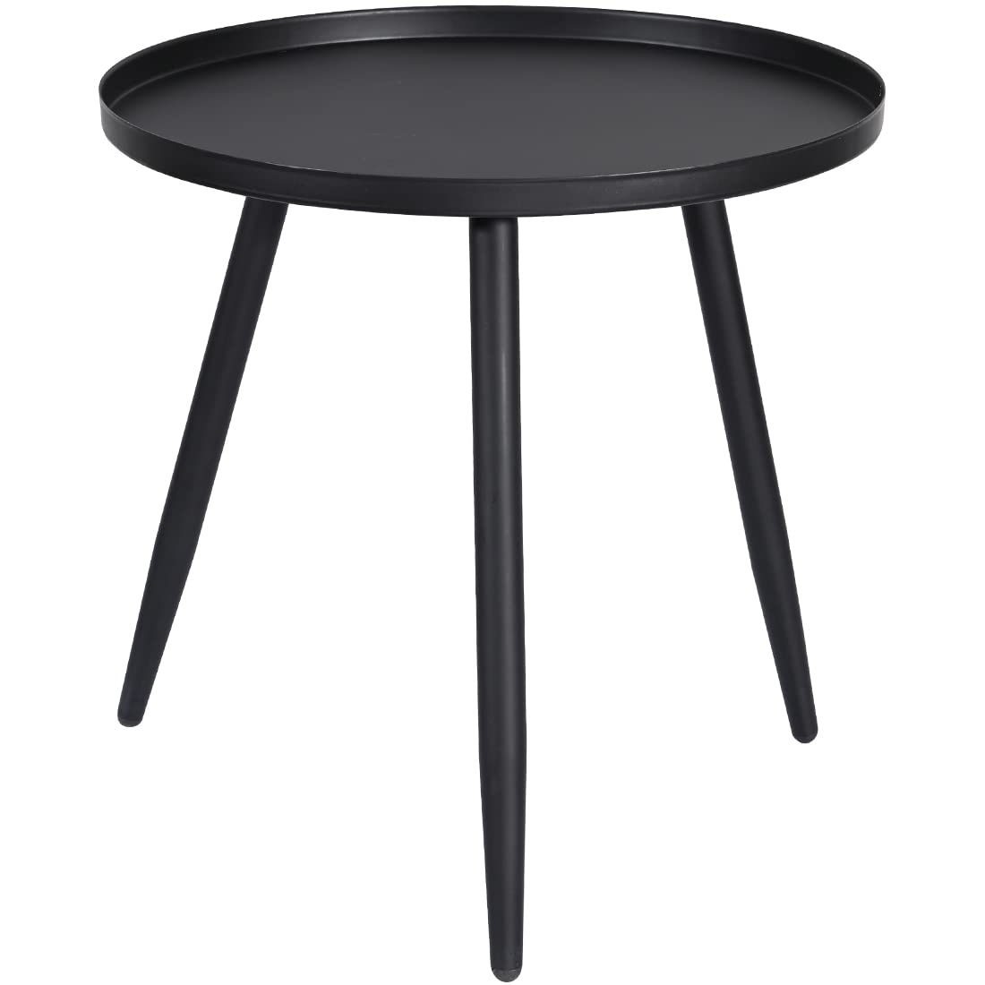 H JINHUI 45cm Metal Side Table for Living Room, Round Sofa End Coffee Table, Modern Simple Metal Frame Snack Table