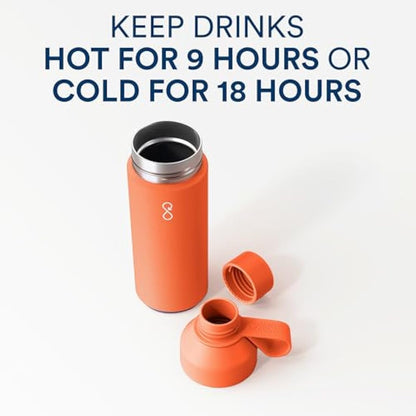 Ocean Bottle - Recycled Stainless Steel Bottle - Eco-Friendly & Reusable (Original 500ml, Sun Orange)