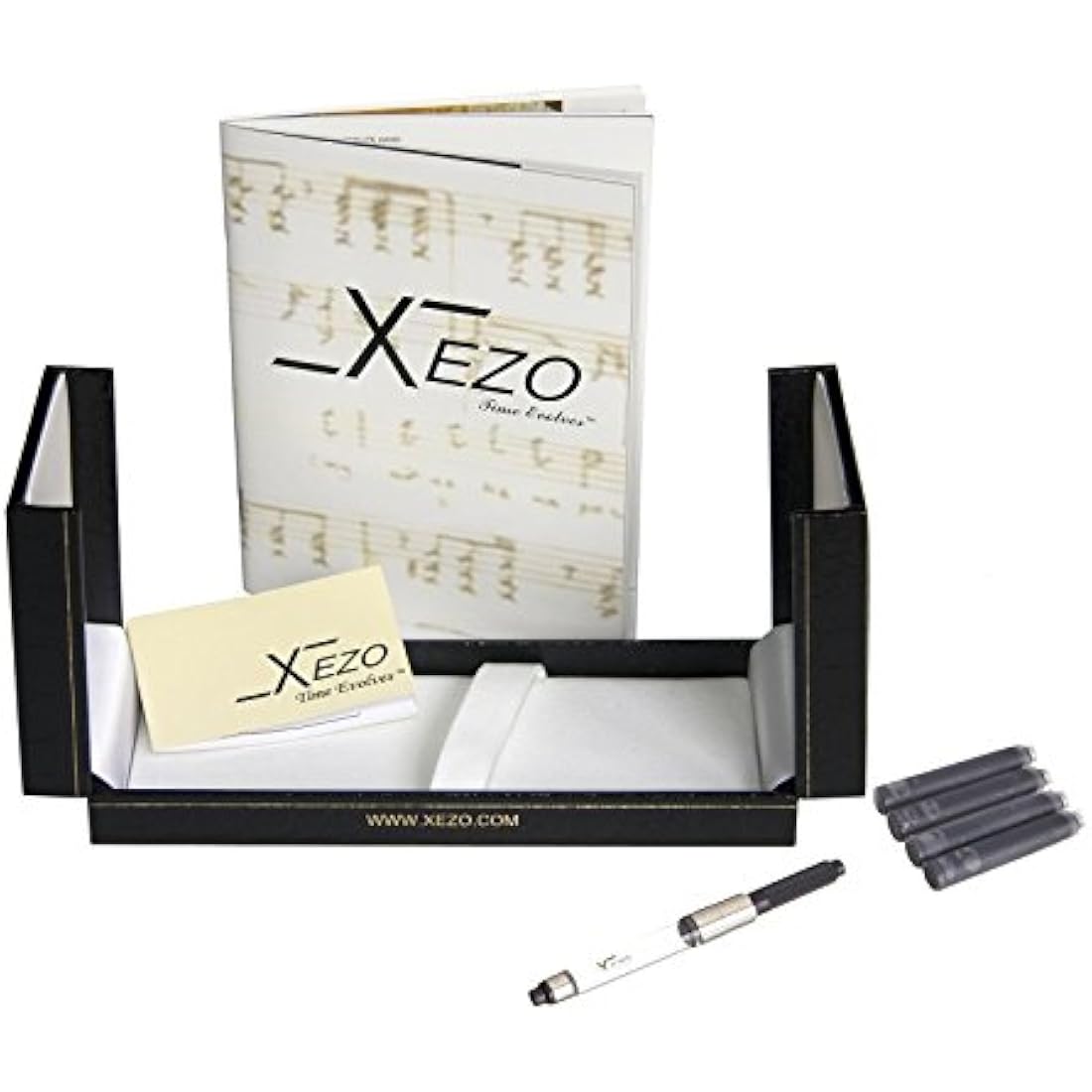 Xezo Incognito Fountain Pen, Extra Fine Nib. Zinc Green Color with Pure Platinum Plating. Handcrafted, Limited Edition, Serialized