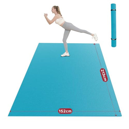 HAPBEAR Large Yoga Mat-7'?5'(213?152cm), Non-Slip, Ultra Durable, 0.31''(8mm) Thick Workout Mats for Home Gym, Large Exercise Mat for Fitness, Yoga,