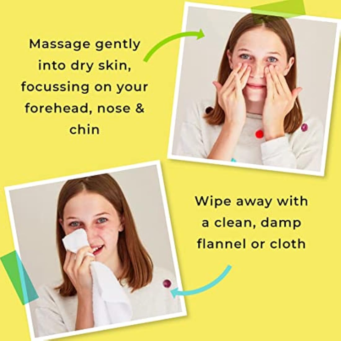 Spots & Stripes - Starter Skincare Set for Girls, Easy-to-Use and Natural Essentials for Teen and Young Skin, with Virgin Coconut, Kanuka and Niaouli, Super Gentle (150ml and 15g)