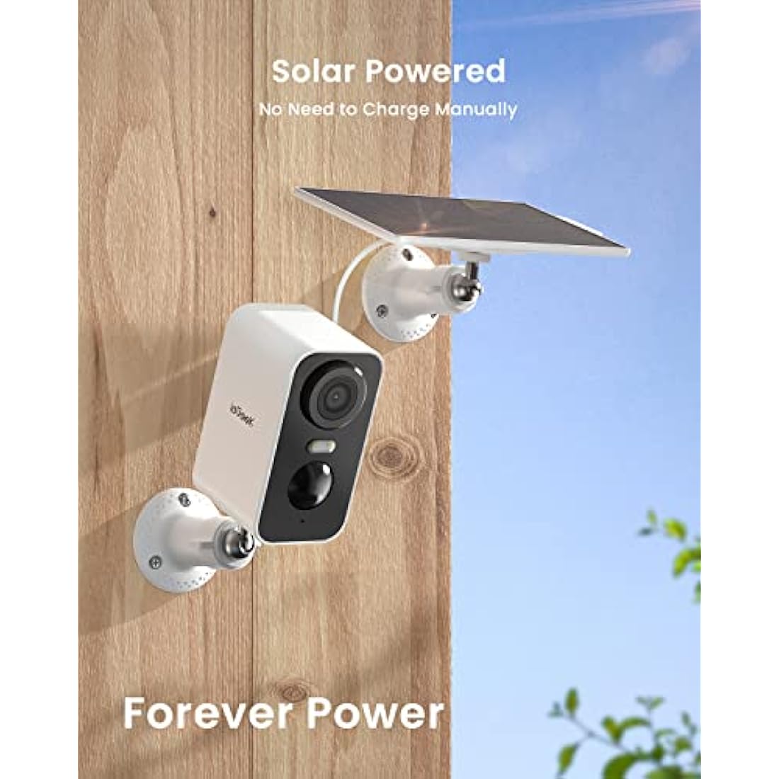 ieGeek No Monthly Fee 2K Solar Security Camera Outdoor Wireless with Color Night Vision, Battery CCTV Camera Systems, WiFi Outdoor Camera Home Security Camera, Sound Floodlight Alarm, Motion Detection