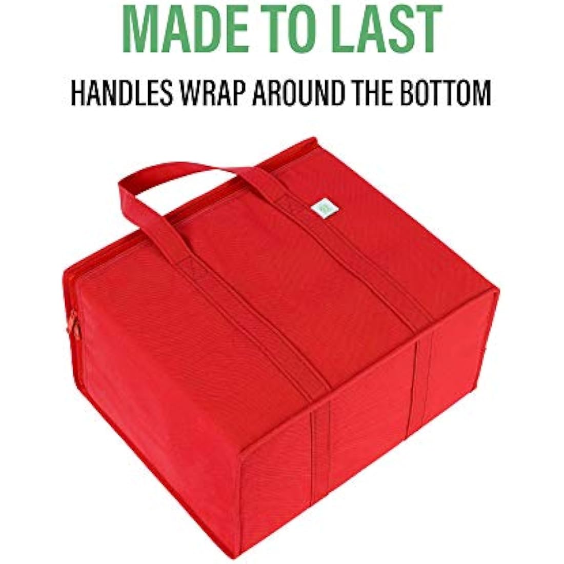 VENO 2 Pack Cooler Bag and Insulated Grocery Bags for Food Delivery, Collapsible Cooler, Reusable Shopping Bags for Groceries with Zipper, Foldable, Heavy-Duty, Stands Upright (Red, 3 Pack)