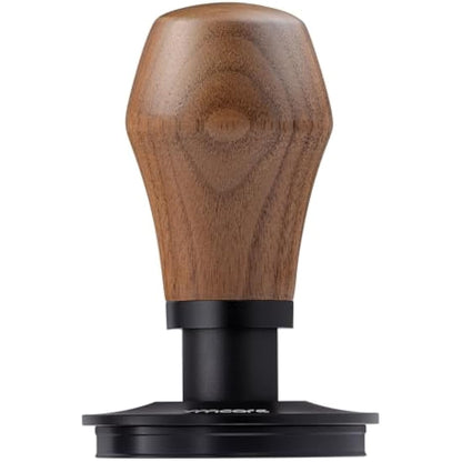Normcore 58.5mm Espresso Coffee Tamper V4, Spring Loaded Tamper With Titanium PVD Coating Flat Base -15lb / 25lb / 30lbs Replacement Springs, Genuine American Walnut Handle