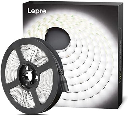 Lepro 5M LED Strip Lights, Cool White 6000K, 300 LEDs, 2300lm Bright Daylight LED Tape for Kitchen Cabinet Bar Van TV Mirror and More (12V Power Supply Not Included)