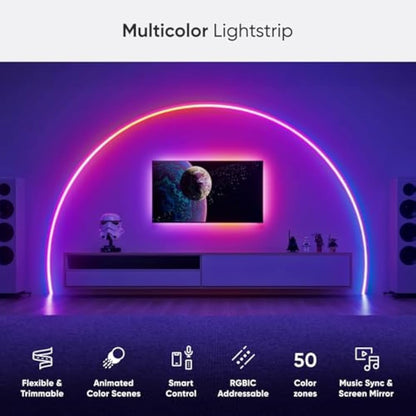 Nanoleaf Matter Wi-Fi 5M Gradient LED Light Strip - 300 RGB IC Addressable LEDs, Music & Screen Sync, Trimmable Strips, Smart App & Voice Control Works with Alexa Apple Google, Bedroom Gaming Decor