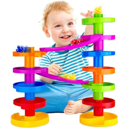 WEofferwhatYOUwant Advanced Ball Drop Toy – Montessori Ball Tower Playset with Bridge for 9+ Months – Promotes Baby Motor Skills & Interactive Learning
