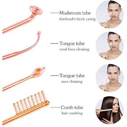 TEEROVA Skin Therapy Wand - Portable Handheld High Frequency Skin Therapy Machine for Acne Treatment, Skin Tightening, Wrinkle Reducing, Dark Circles, Puffy Eyes & Hair Follicle Stimulator