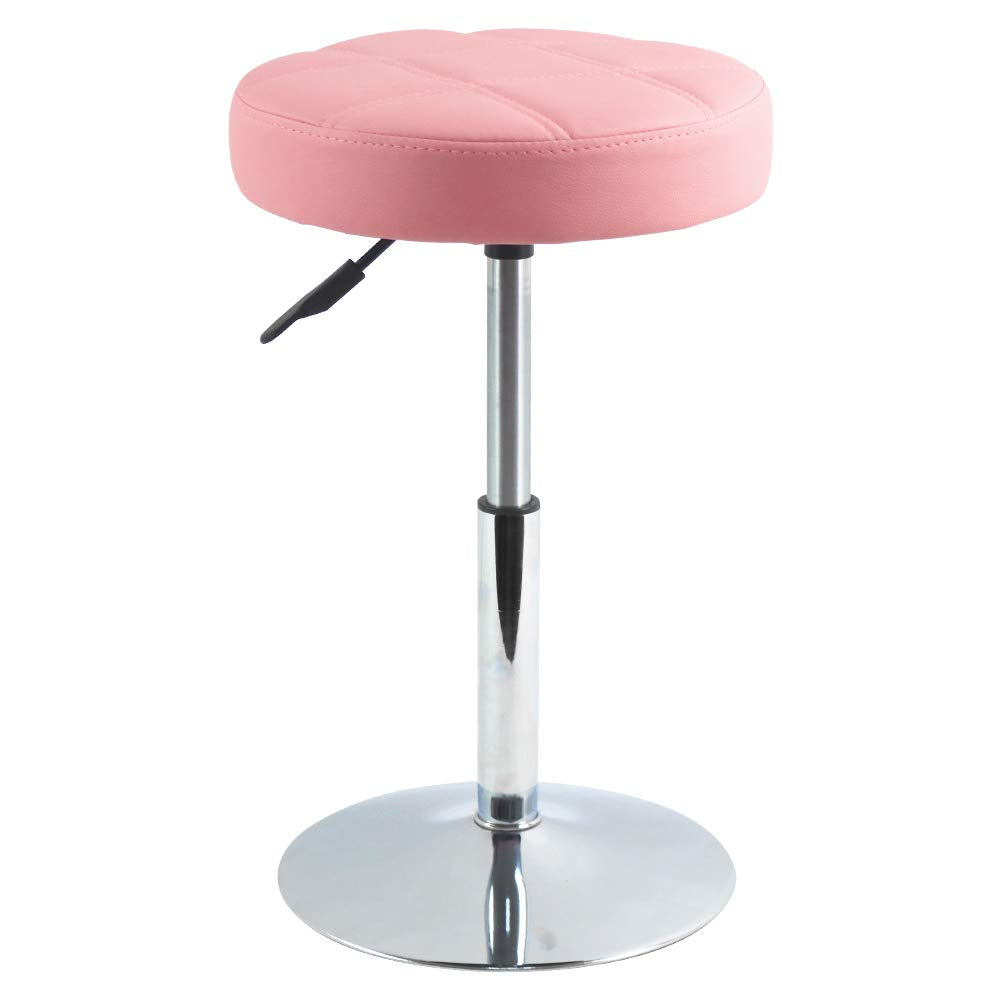 FURWOO Round Cushion Salon Stool Massage Chair Adjustable Swivel Spa Stool for Beauty Nail Home Bar Work Low Bar Chair for Barber Shop Small(Pink)
