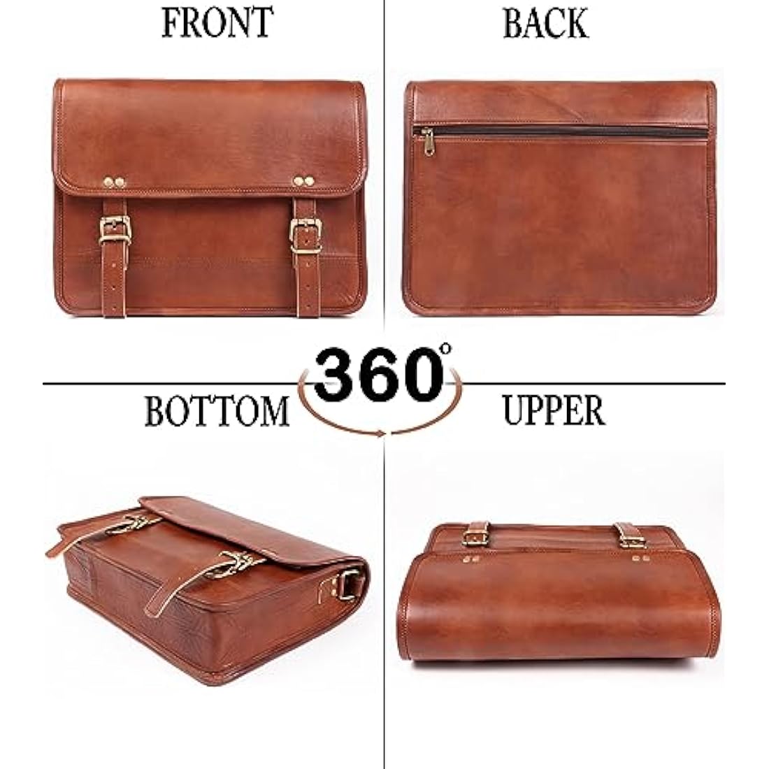 ALASKA EXPORTS Laptop Messenger Bags With Adjustable Strap Vintage Leather Computer Bag | Office Satchel | Business Satchels | Shoulder Bags (14 X 10 X 4 INCH )