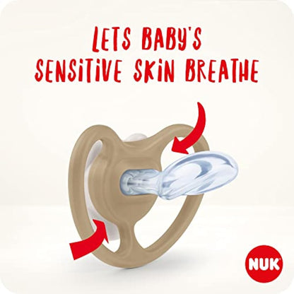 NUK Space Baby Dummy | 6-18 Months | Soothers with Extra Ventilation for Sensitive Skin| BPA-Free Silicone | Disney Winnie the Pooh | 2 Count