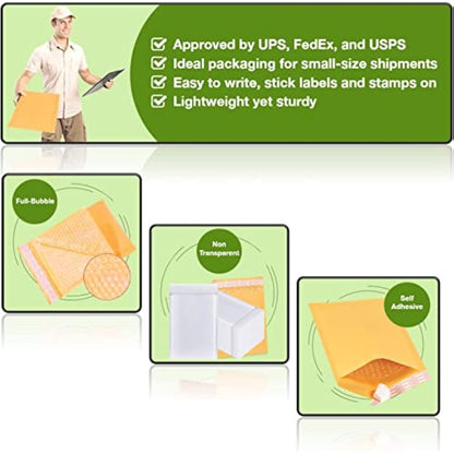 NaXew Padded Envelopes A5, with Easy Tear Strip Peel + Seal Bubble Mailer Bags Postal Wrap Envelope Cushioned Protective Packaging 150 x 215 mm (White A5, 10pcs)
