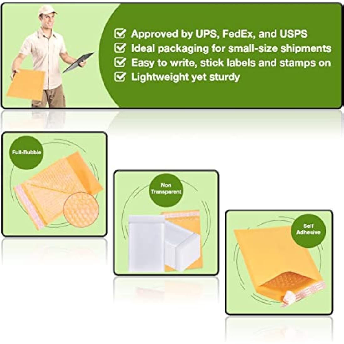 NaXew Padded Envelopes A4, with Easy Tear Strip Peel + Seal Bubble Mailer Bags Postal Wrap Envelope Cushioned Protective Packaging 220 x 340 mm (White A4, 10pcs)