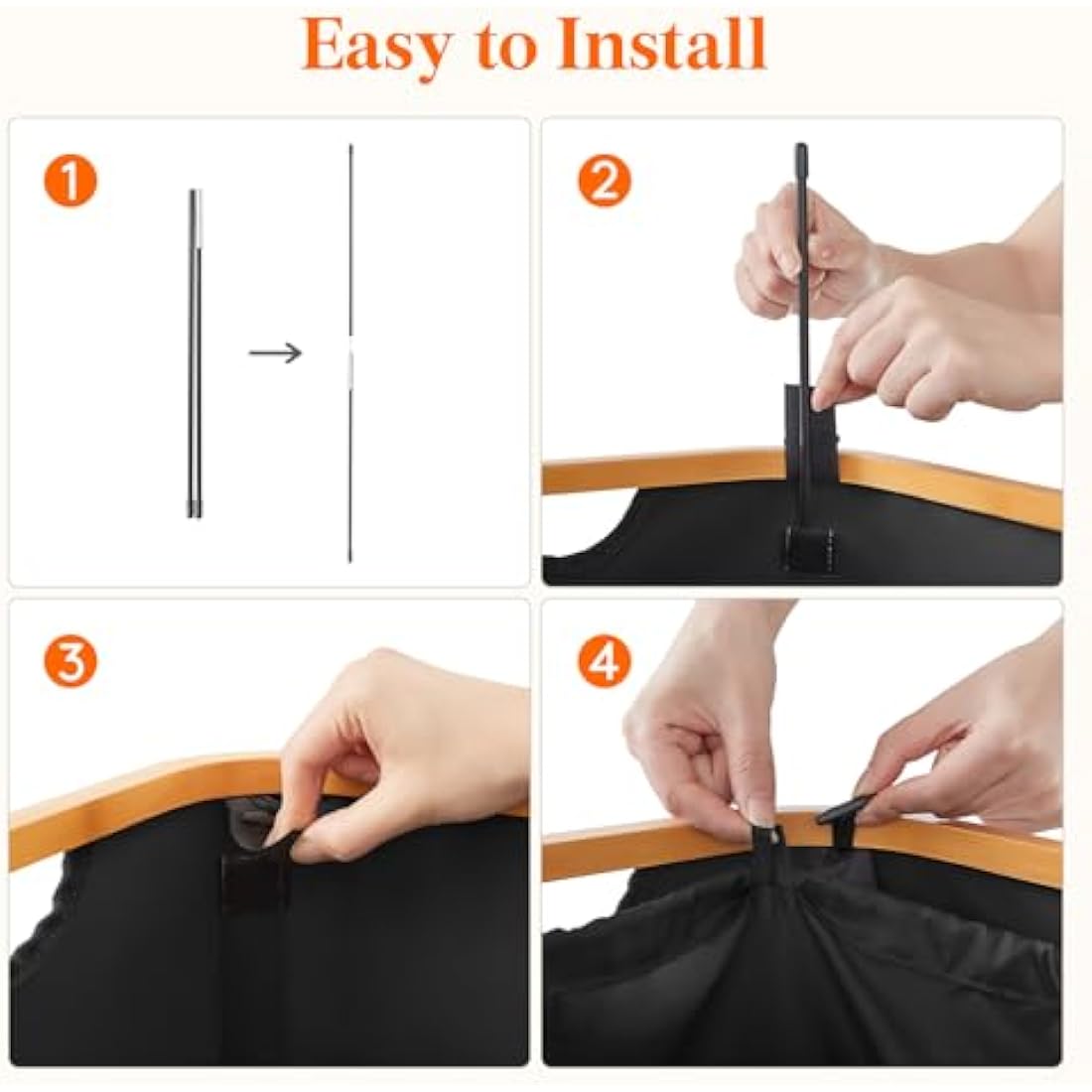 Lifewit 100L Laundry Basket with Lid, Clothes Hampers for Laundry with Bamboo Handles and A Removable Laundry Bag, Large Foldable Laundry Hamper for Bedroom, Bathroom, Dorm, Laundry Room, Black