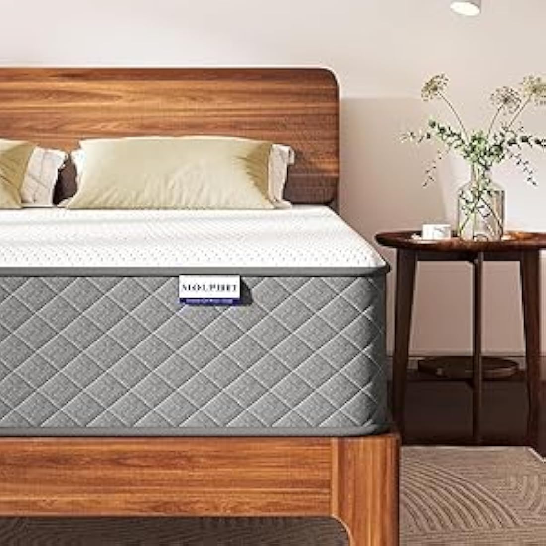 MOLPHIT 10 Inch Single Mattress, 7-Zone Hybrid Single Bed Mattresses, Memory Foam Mattress with Pocket Sprung with Medium Firm for Body Support & Pressure Relief - 90x190x25cm