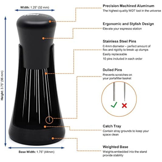 FusedLine Metal WDT Tool and Self-Aligning Stand | Precision Machined (Black Anodized Aluminum)