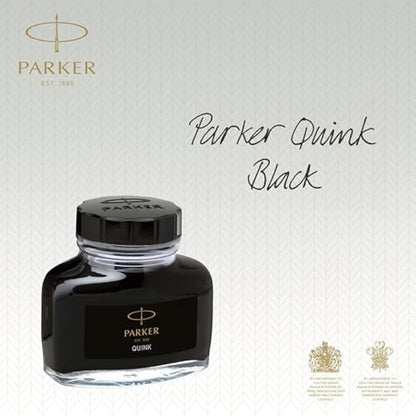 Parker Fountain Pen Ink Bottle | Black QUINK Ink | 57 ml Fountain Pen Refill