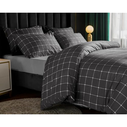 Lazzaro King Size Duvet Cover Sets - Premium Microfiber Kingsize Duvet Cover Sets (230 x 220 cm) 3 PCs - Ultrasoft Hypoallergenic Luxury Quilt Cover King Size Bedding Sets with Zipper Closure