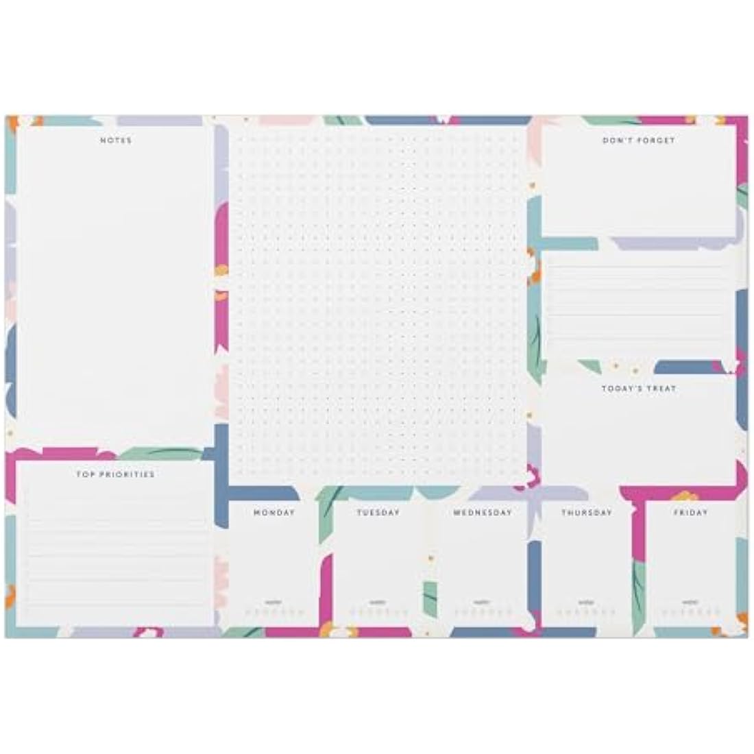 Busy B A3 Desk Pad in Floral with 36 Tear-off Sheets, Reminders, Notes and Handy Year Planner